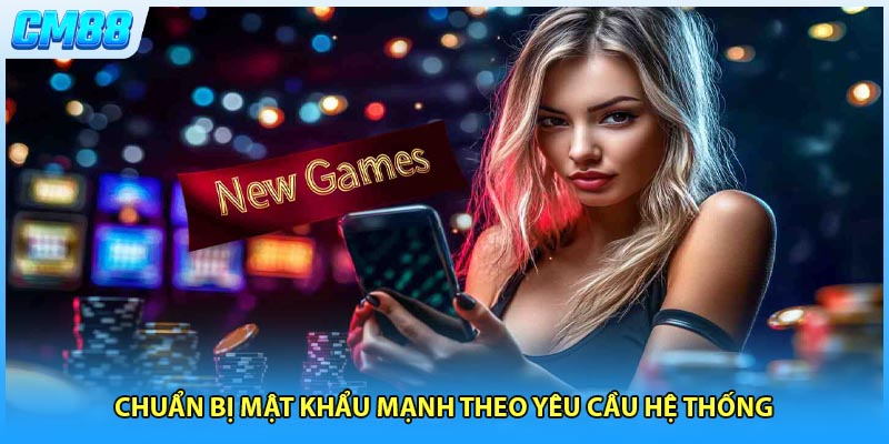 Chuẩn bị mật khẩu mạnh theo yêu cầu hệ thống